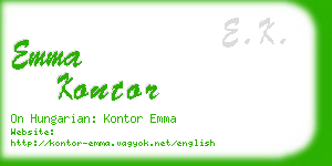 emma kontor business card